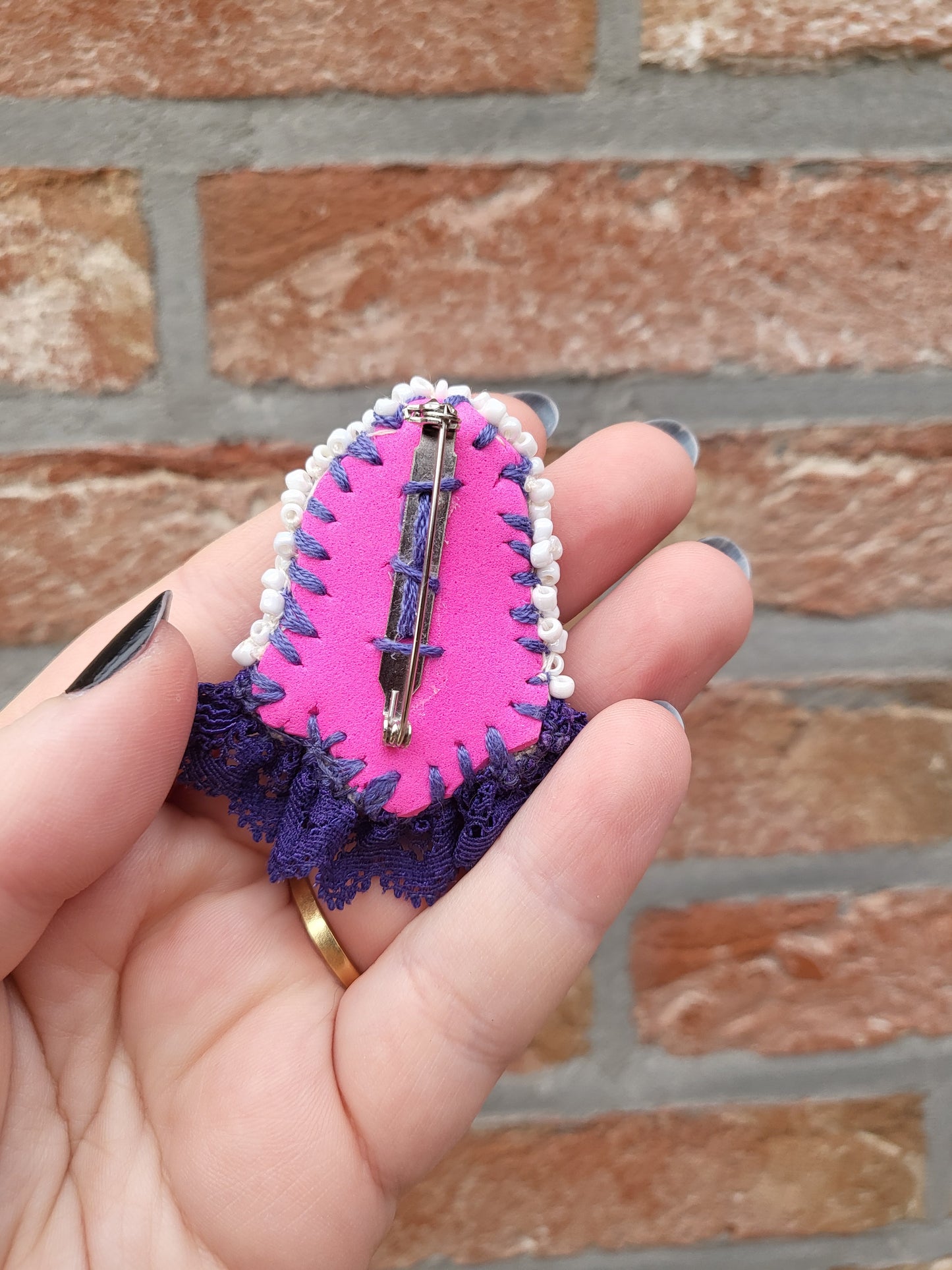 Embroided - brooch