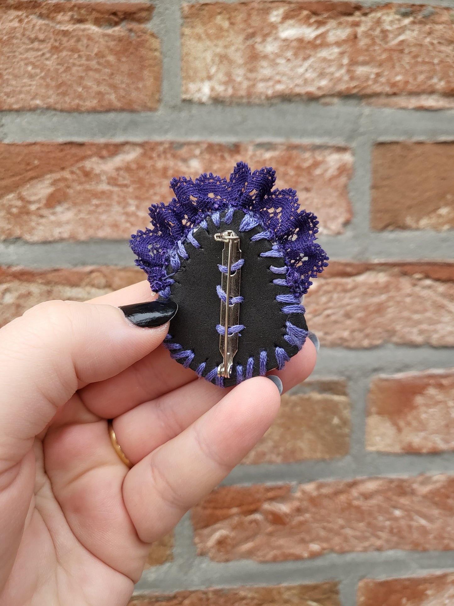 Embroided - brooch