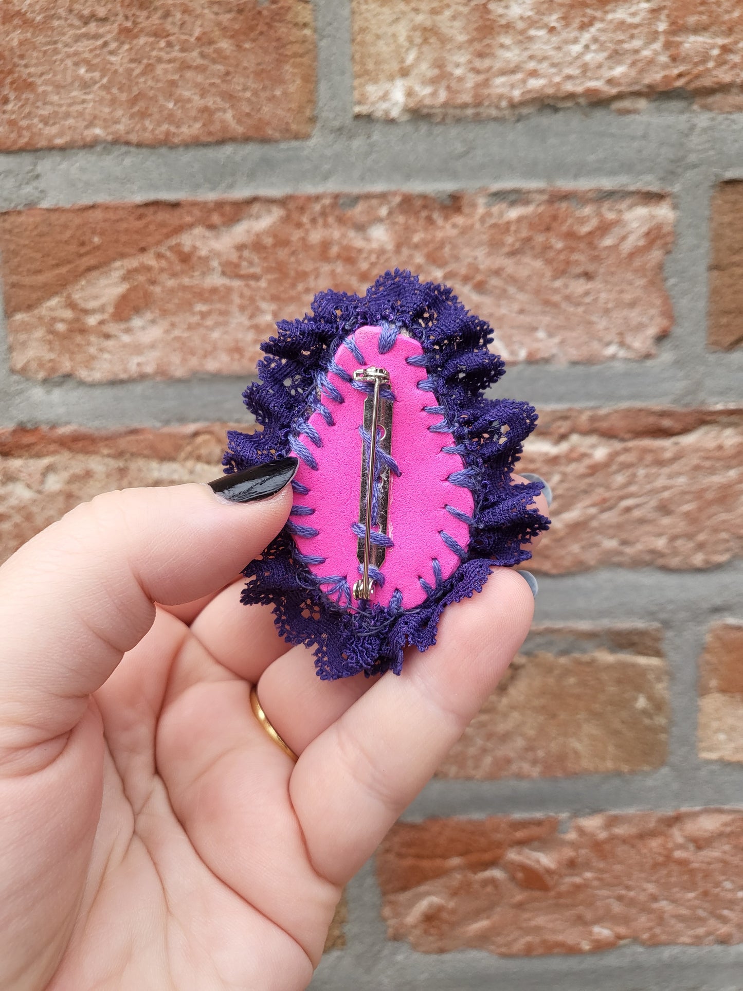 Embroided - brooch