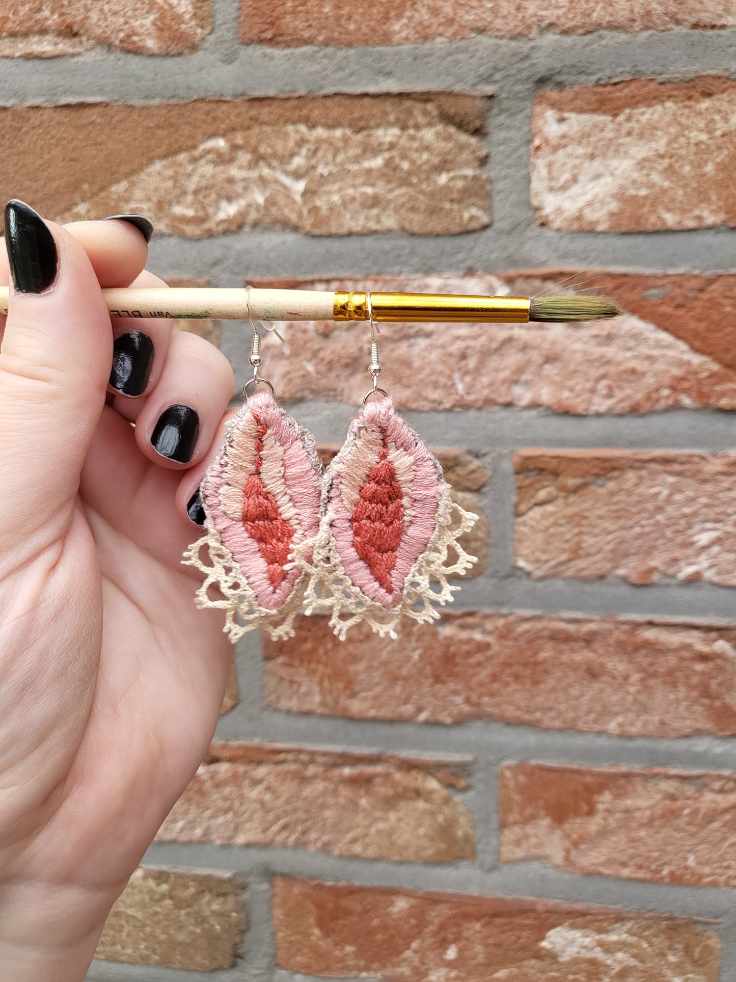 Embroided - earrings