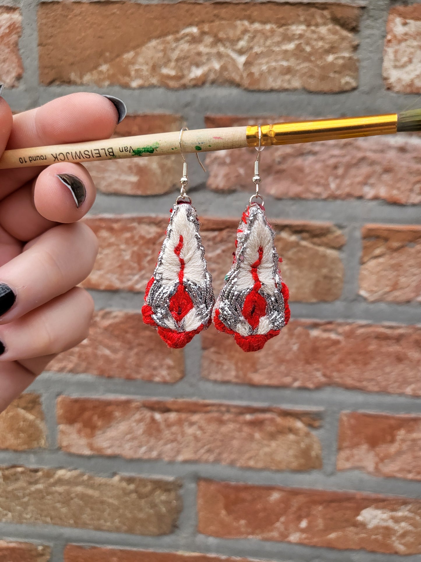 Embroided - earrings