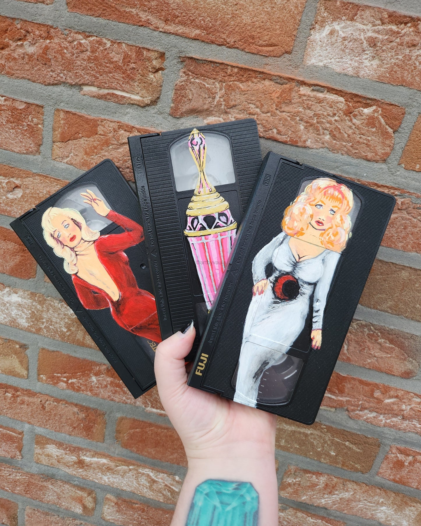 Upcycled VHS tapes - mini painting