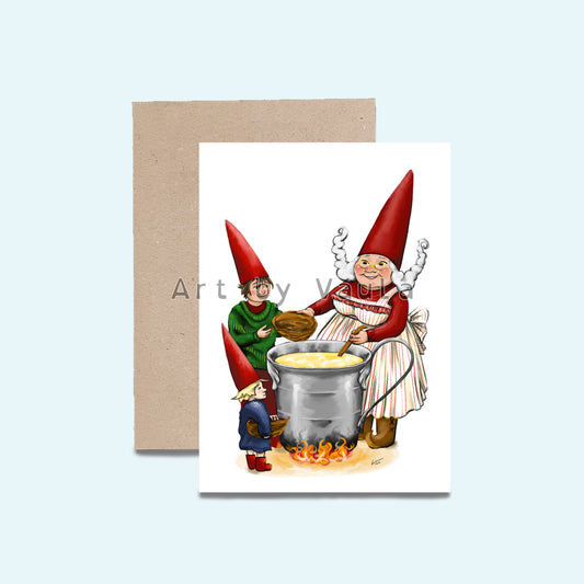 Tonttus and porridge card